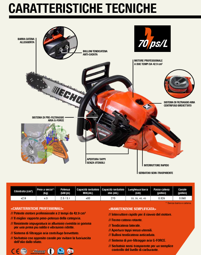 MOTOSEGA ECHO CS 4310 SX - immagine 5