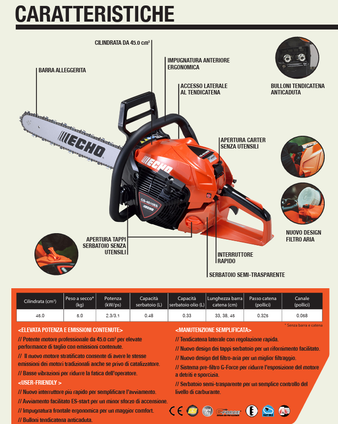 MOTOSEGA ECHO CS 4510 ES - immagine 4