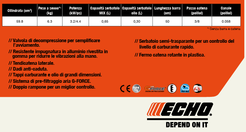 MOTOSEGA ECHO CS 621 SX - immagine 6