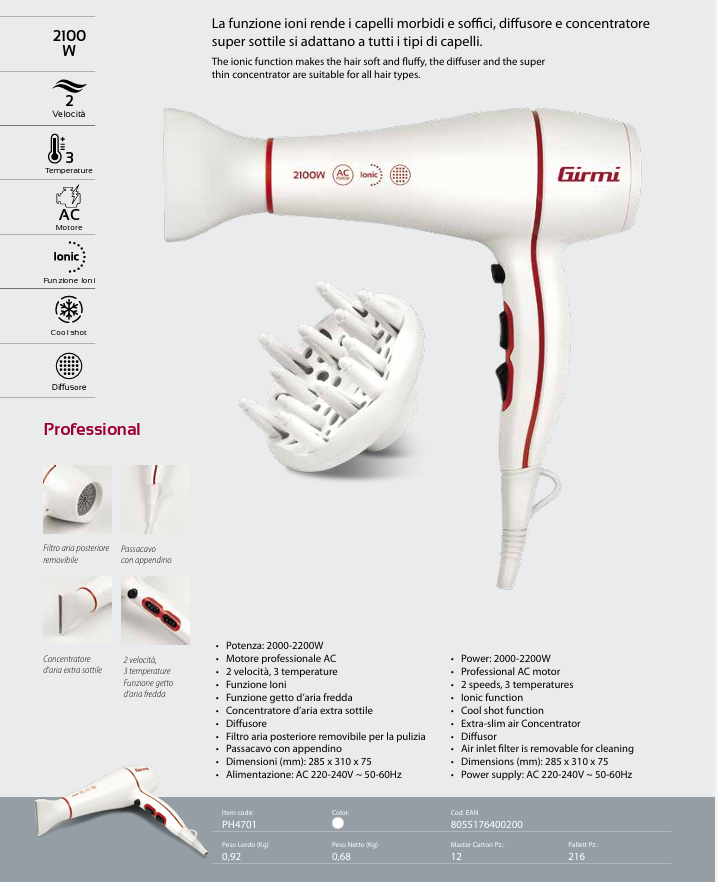 ASCIUGACAPELLI C/DIFFUSORE PH47 - GIRMI - immagine 9